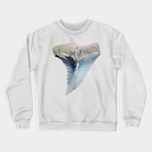 Pattern Blue Grey Shark Tooth Fossil Print Crewneck Sweatshirt